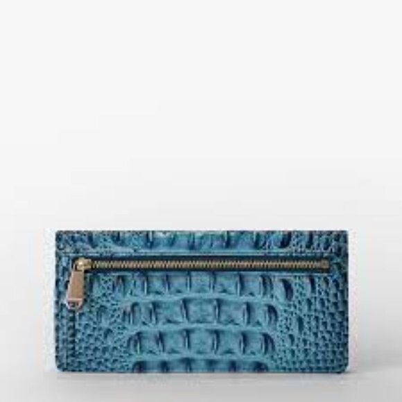 Brahmin Ady Bermuda croc embossed blue ombre leather wallet - Picture 2 of 2